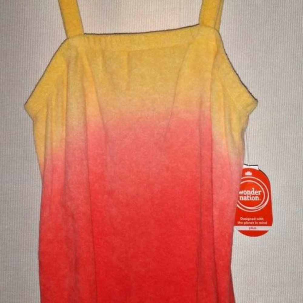 Wonder Nation girls Tank Top orange yellow terry shirt size Large (10-12) K-127